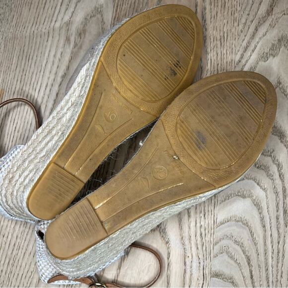 Kanna Anthropologie Suede Wedge Heel Espadrille Taupe Sandal Women’s Size 9 - Picture 9 of 10